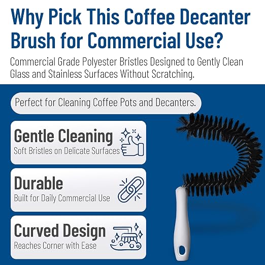 SPARTA Decanter Brush – SKU 4015300 Coffee Pot Brush, Curved Semi-Circular - Image 3