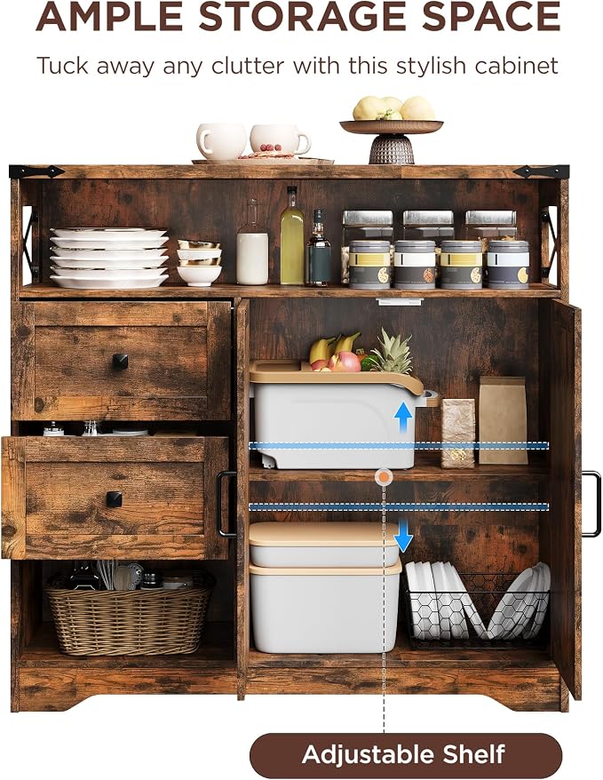 Vabches Farmhouse Buffet Sideboard Cabinet - Image 8