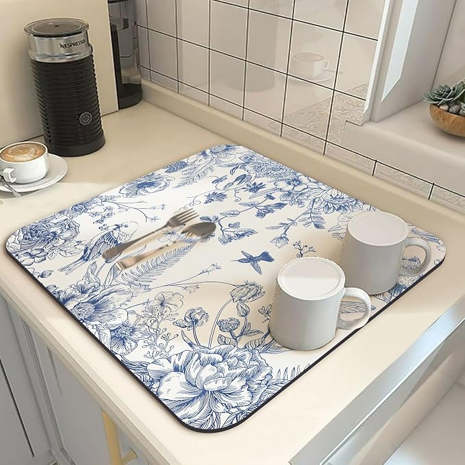 Coffee Bar Mat Rubber Dish Drying Mat - Image 2