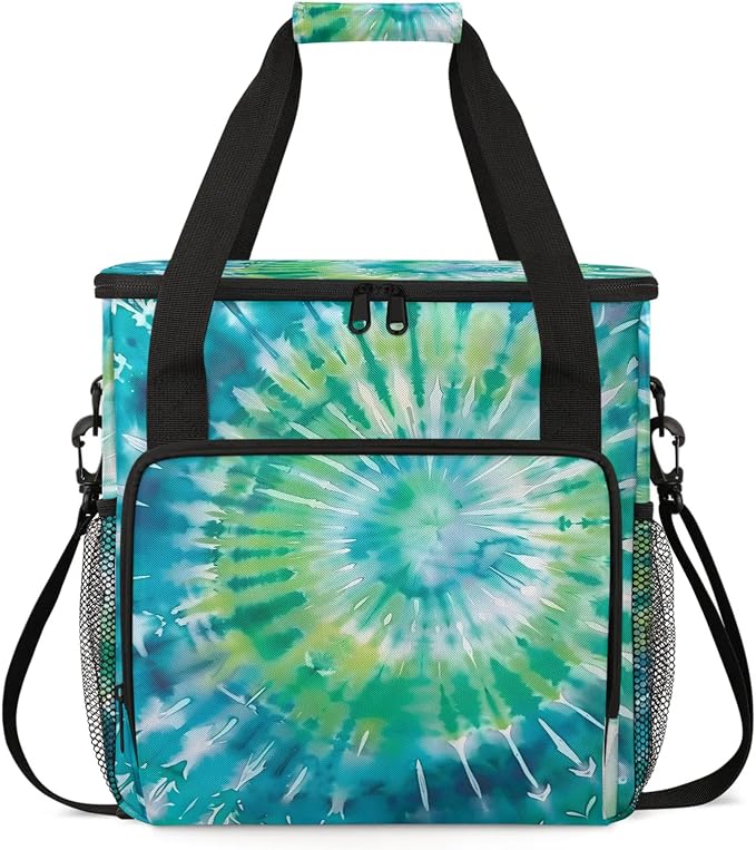 Tie Dye Blue Green Coffee Maker Carring Bag, Large Insulated Storage Organizer by Home