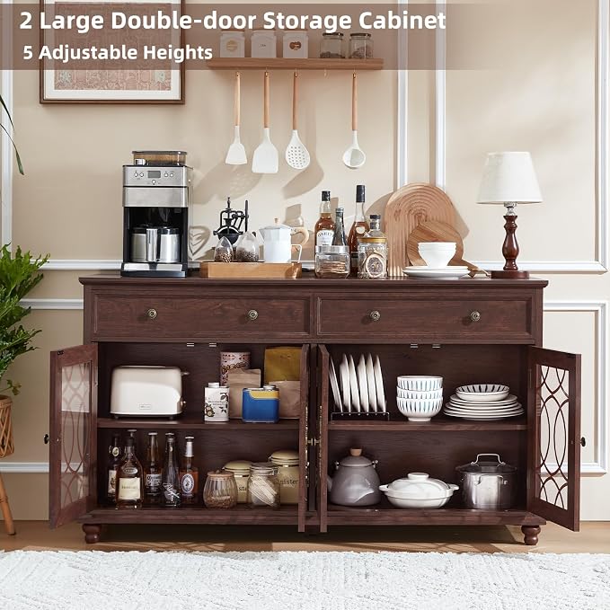 Joaxswe Large Sideboard Buffet Cabinet Set of 2 - Image 8