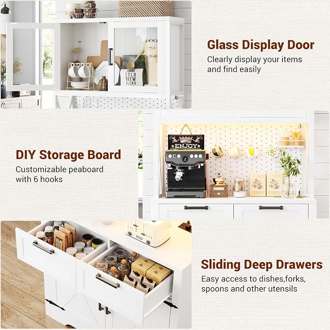 Unikito 71" Tall Kitchen Pantry Storage Cabinet - Image 6