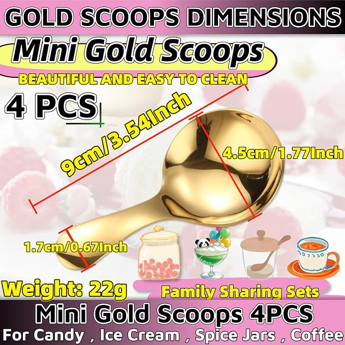 Mini Scoop Spoons 4PCS，Mini Scoops - Image 2