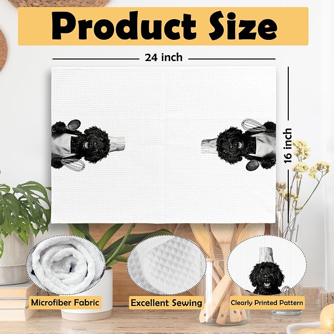 Goldendoodle Kitchen Towels Set of 2, Dog Kitchen Accessories, Bar Decor - Image 6