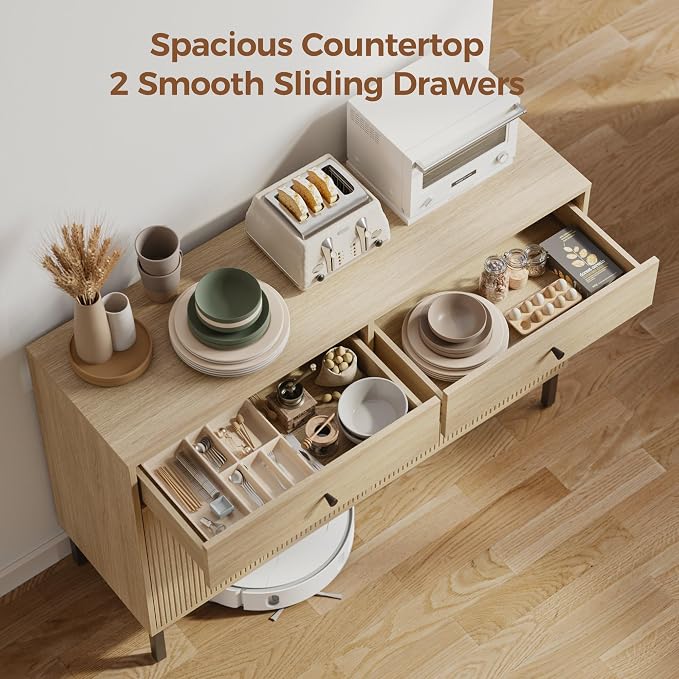Mericonia Farmhouse Buffet Sideboard Cabinet - Image 5