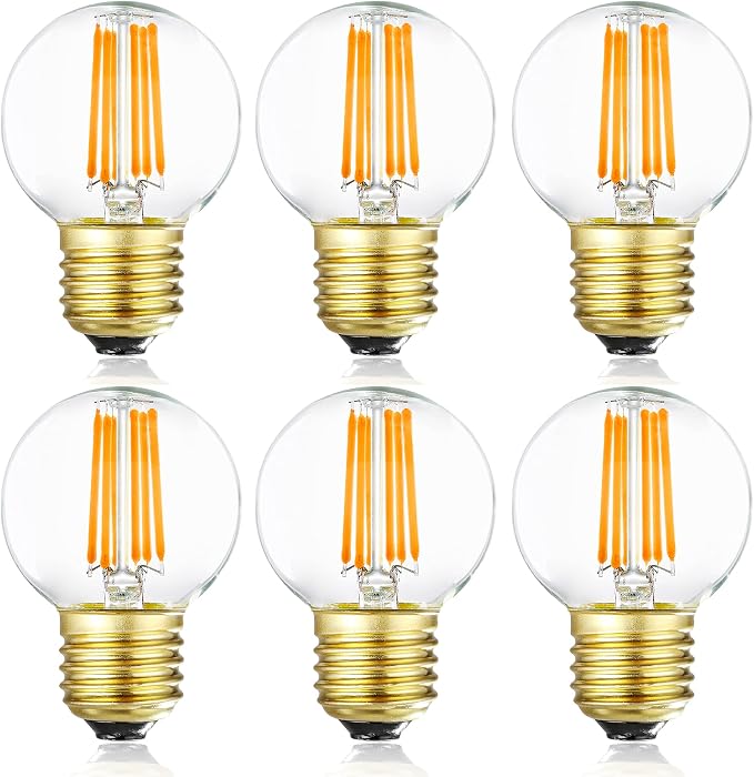 Dimmable G16.5 LED Bulbs, 6W E26 Edison LED Light Bulbs, Warm White 2700K by LEOOLS