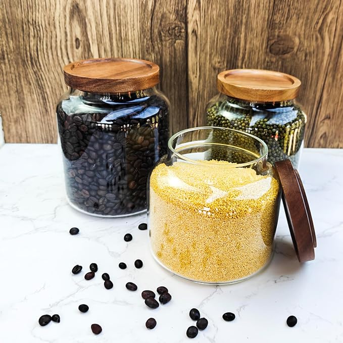 1PC Glass Storage Jars with Airtight Lids, 54 fl oz coffee container with - Image 6