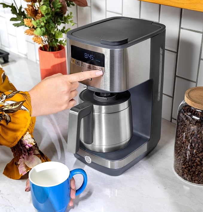 GE Drip Coffee Maker With Timer | 10-Cup Thermal Carafe Coffee Pot Keeps Coffee - Image 9