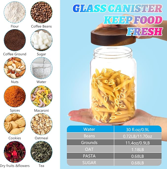 Glass Spice Jar Coffee Sugar Container Airtight Glass Jar Food Storage - Image 4