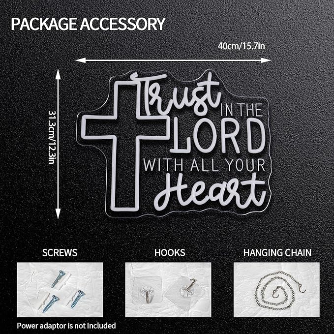Trust in the Lord with All Your Heart Neon Sign - Image 2