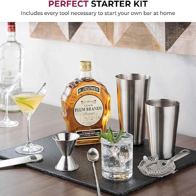Boston Cocktail Shaker Set, Professional Bar Shaker Set Bartender Kit, - Image 3