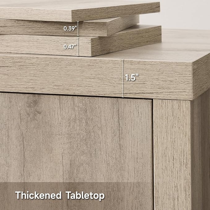 ONBRILL Buffet Cabinet with Storage, Wooden Kitchen Coffee Bar Credenza Storage - Image 4