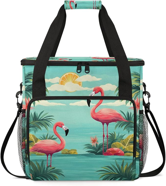 Tropical Flamingo Coffee Maker Carring Bag, Large Insulated Storage Organizer by Home
