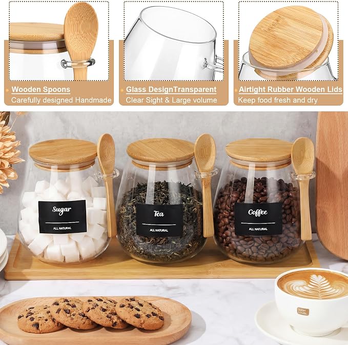 Suclain 3 Pcs Glass Coffee Container - Image 3