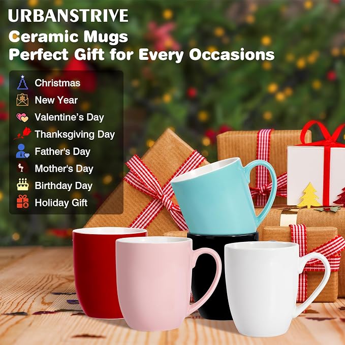 Urbanstrive 16 oz Large Coffee Mugs Set of 4 Ceramic Coffee Mug White Coffee - Image 8