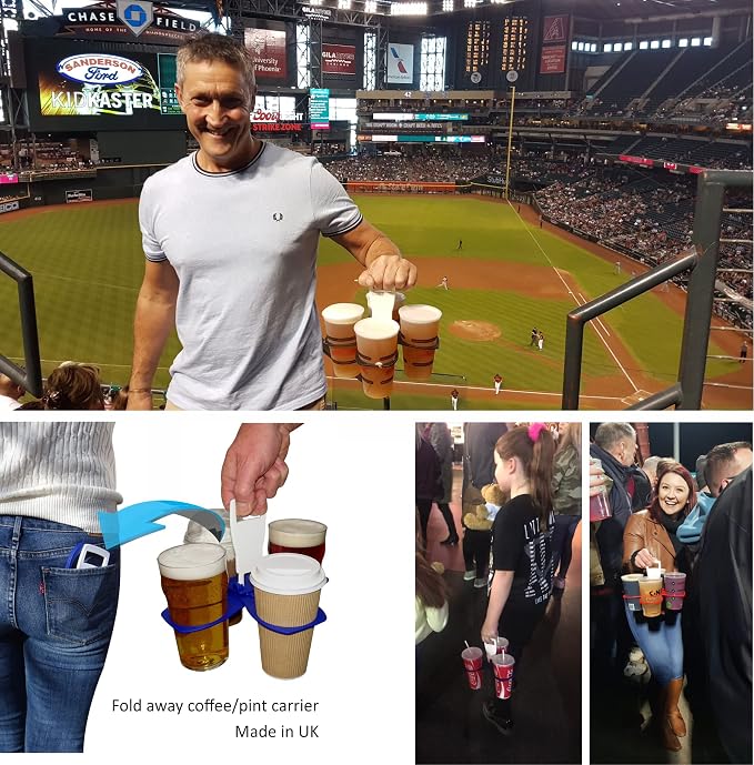 CarryAround Fold Away Cup Carrier/Caddy Take-Out Coffee Soft Drink Pint Beer - Image 7