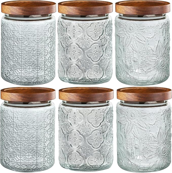 6-Pack 24 OZ Vintage Glass Jar by Unknown