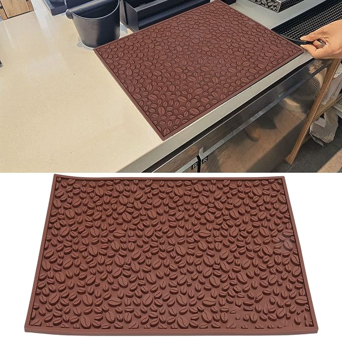 Coffee Bar Mat Slip Water Absorbing | Coffee Bean Design PVC Drip Tray - Image 6