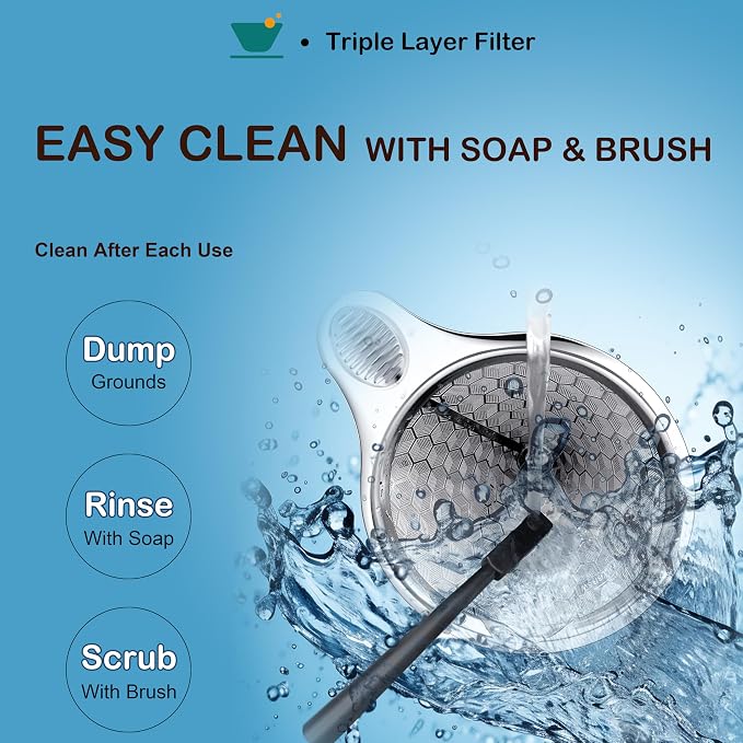 Triple Layer Pour Over Coffee Filter Durable Pour Over Coffee Dripper Easy - Image 4