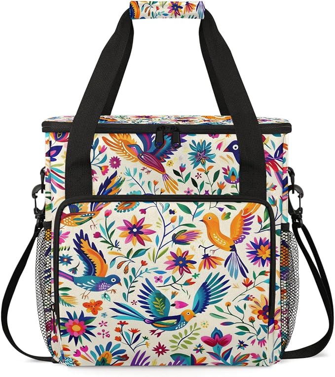 Mexica Mexico Floral Bird Coffee Maker Carring Bag, Large Insulated Storage by Home