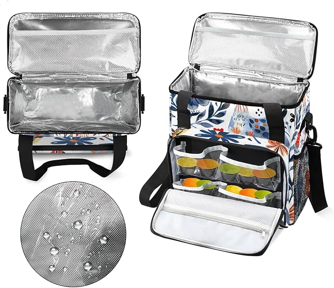 Cute Chicken Coffee Maker Carring Bag, Large Insulated Storage Organizer Case - Image 3