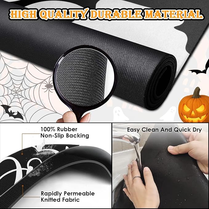 Arttown Coffee Mat for Countertops, Spooky Halloween Ghost Haunted Hijinks Dish - Image 4