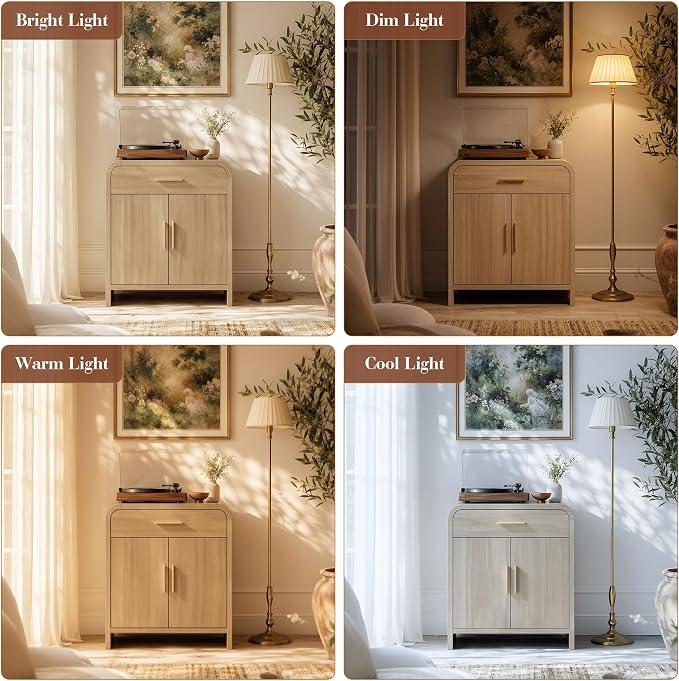 Set of 2 Curved Buffet Storage Cabinet - Image 5