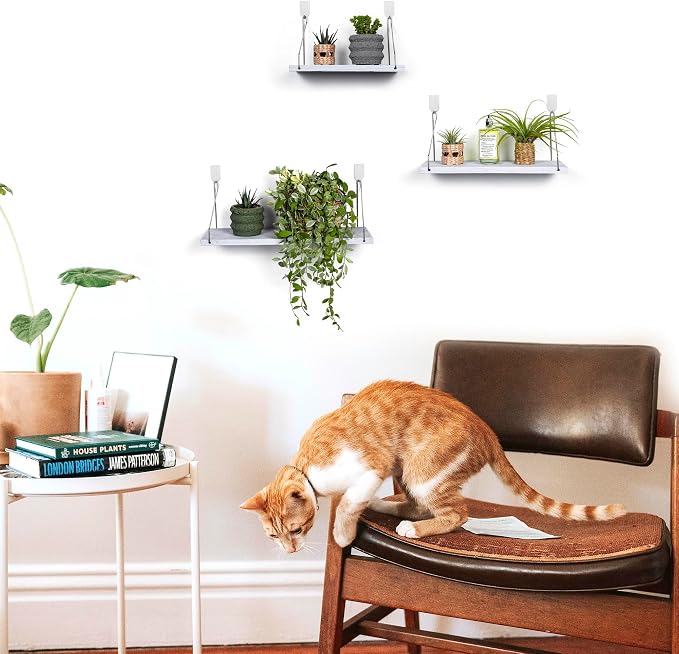Floating Shelves Set of 3 Rustic Solid Wood Floating Shelf Wall Storage Shelves - Image 2