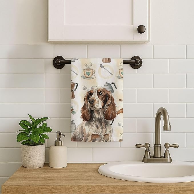 Caroline's Treasures Liver Roan English Cocker Spaniel Coffee Bar Kitchen Towel - Image 7