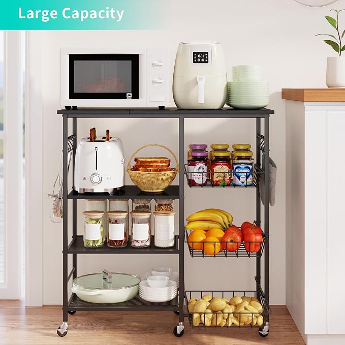 HapiRm Rolling Kitchen Microwave Cart - Image 3
