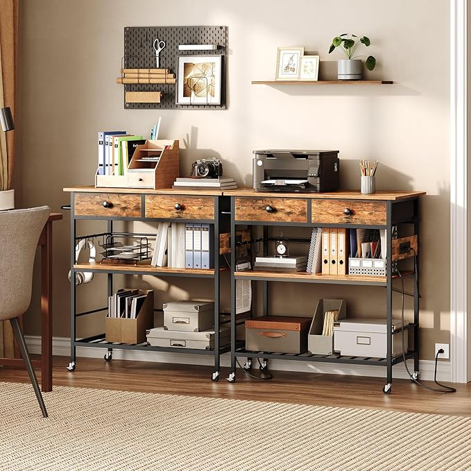 HOOBRO Kitchen Island with Storage, Rolling Island Cart - Image 3