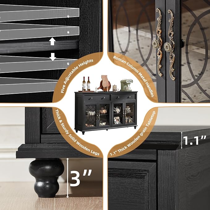 Joaxswe Large Sideboard Buffet Cabinet - Image 4