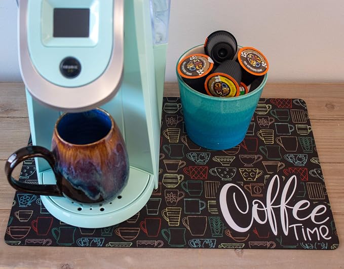 Coffee Maker Mat for Countertop – Absorbent, Non-Slip Coffee Bar Mat, Protects - Image 5
