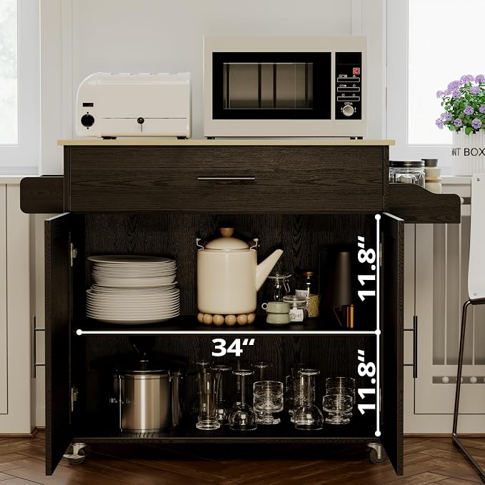 IRONCK Rolling Kitchen Island Table on Wheels - Image 3