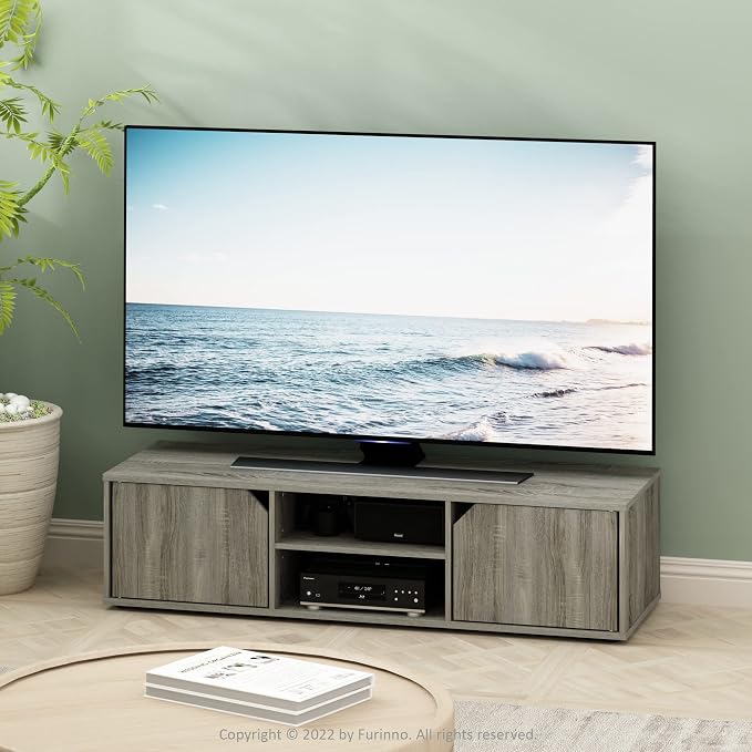 Furinno Classic Stand for TV up to 55 Inch, French Oak - Image 2