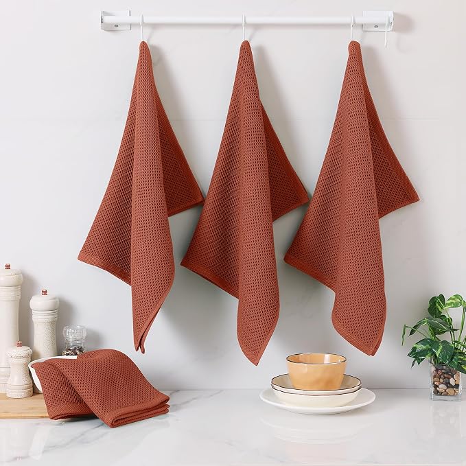 Homaxy 100% Cotton Oversized Waffle Weave Kitchen Dish Towels, Ultra Soft - Image 6