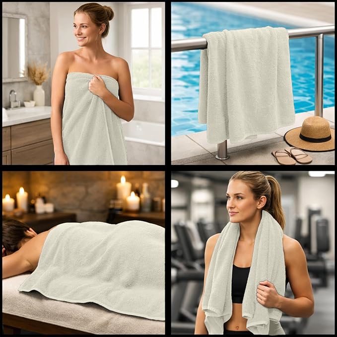 RIVERSIDE Pack of 8 Towels Set, 2 Large Bath, 2 Hand, 4 Face Washcloths - Image 5