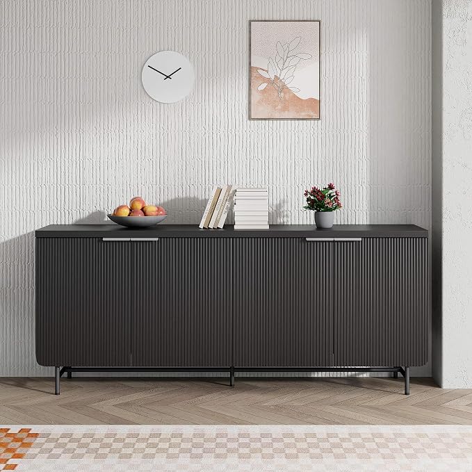 SAINTCY 68-Inch Large Fluted Sideboard Buffet Cabinet - Image 8