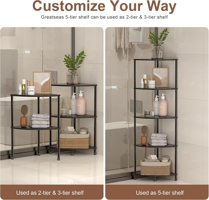 Book Shelf Corner Shelf, 5 Tier Corner Bookshelf Display - Image 5