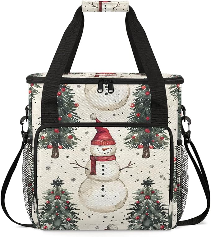 Christmas Snowman Tree Coffee Maker Carring Bag, Large Insulated Storage by Home