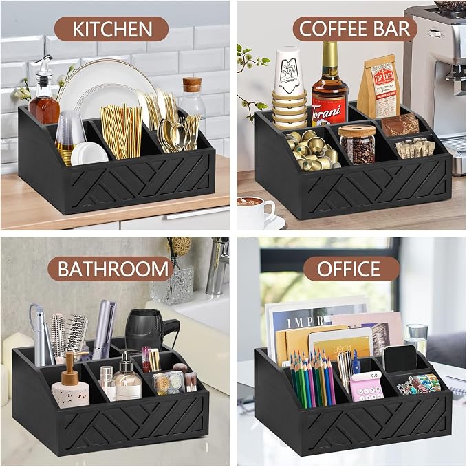 Ukonvi Coffee Pod Holder and Bar Accessories, Wood Station Organizer - Image 5