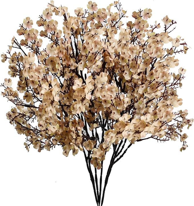 Mandy's 15 Bundles Artificial Light Brown Baby’s Breath Flowers | 18.5 Inch by Mandys