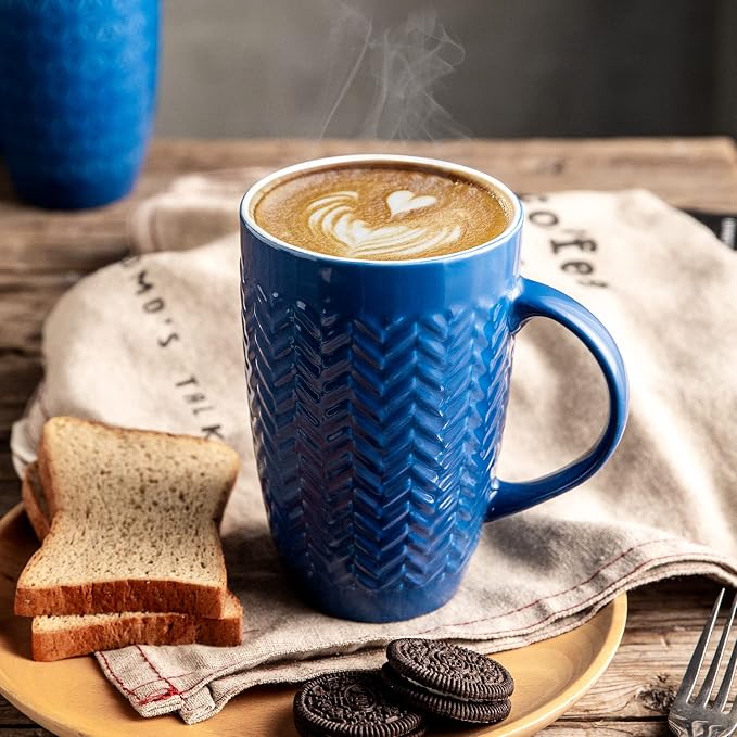 AmorArc Extra Large Coffee Mugs Set of 6, 20oz Ceramic Tall Coffee Mugs Set - Image 4