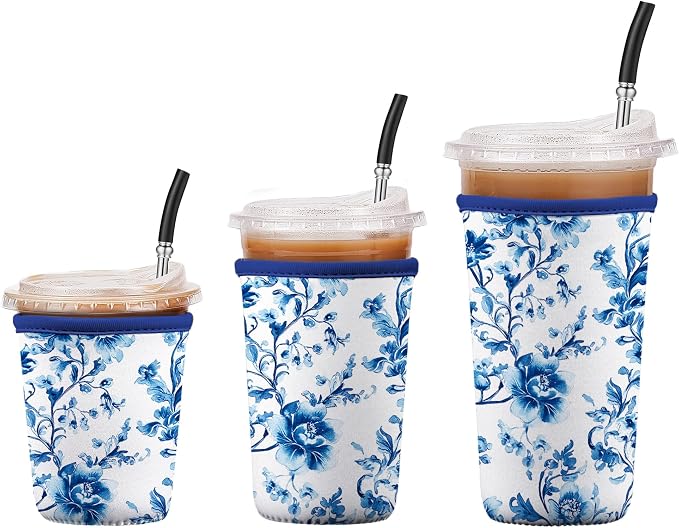 3 Pack Iced Coffee Sleeve Reusable by Cavllson