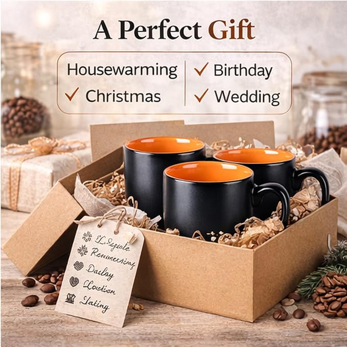 GBhome 16oz Coffee Mugs Set of 6, Large Ceramic Coffee Mugs - Image 7