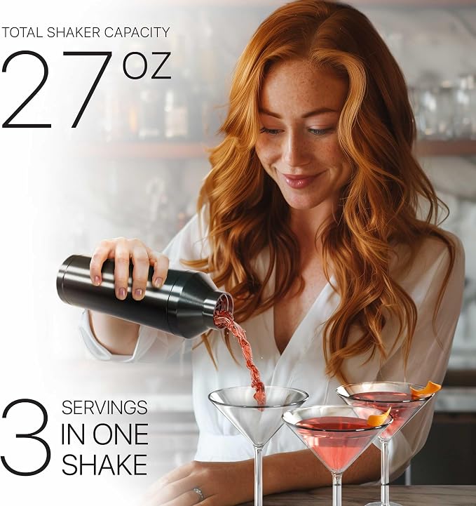 BARE BARREL Insulated Cocktail Shaker Set | Double Wall Stainless Steel | - Image 3