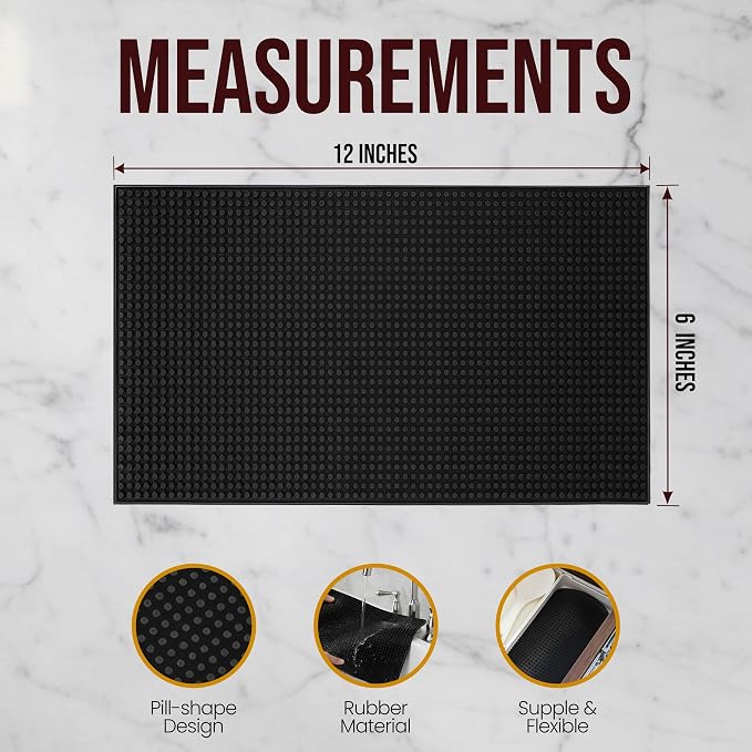 Black Bar Mat | Drying, and Stylish Spill Mats - Image 2