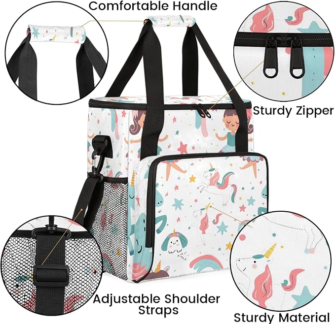 Cute Ballerina Unicorn Coffee Maker Carring Bag, Large Insulated Storage - Image 6
