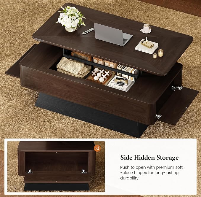 47.2" Mid-Century Modern Lift Top Coffee Table - Image 6