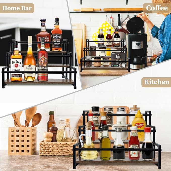 3 Tier Coffee Syrup Organizer 15 Syrup Bottle Holder Coffee Syrup Rack - Image 5